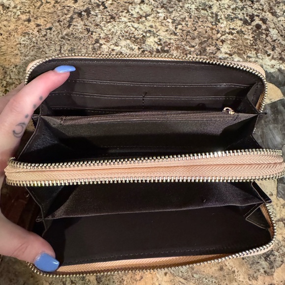 Brown Crocodile Embossed Wristlet Wallet - Picture 3 of 3